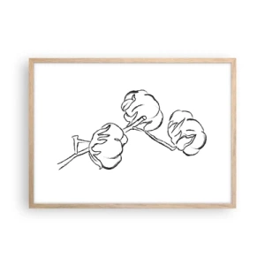 Een poster in een licht eiken lijst - Katoen dons - 70x50 cm