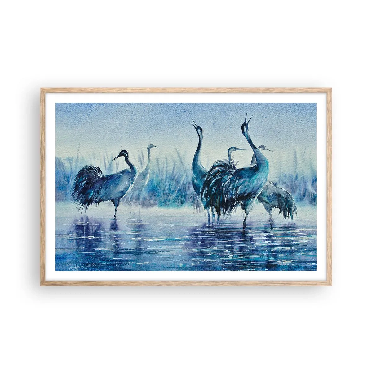 Een poster in een licht eiken lijst - Ochtendvergadering - 91x61 cm