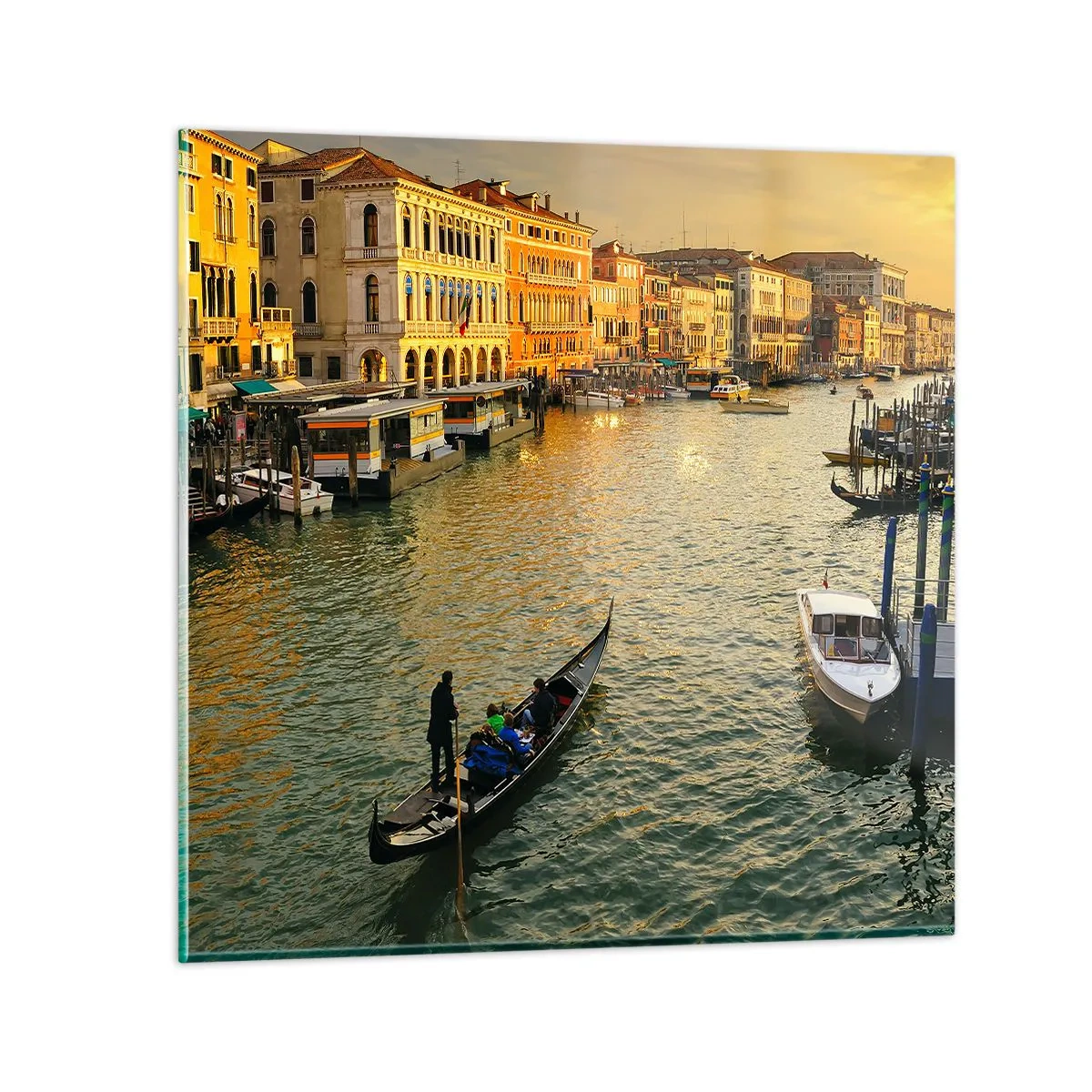 Schilderen op glas - Aan de zonnige kant van de straat - 30x30 cm