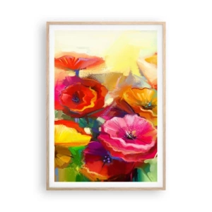 Een poster in een licht eiken lijst - Niet alleen rood - 70x100 cm