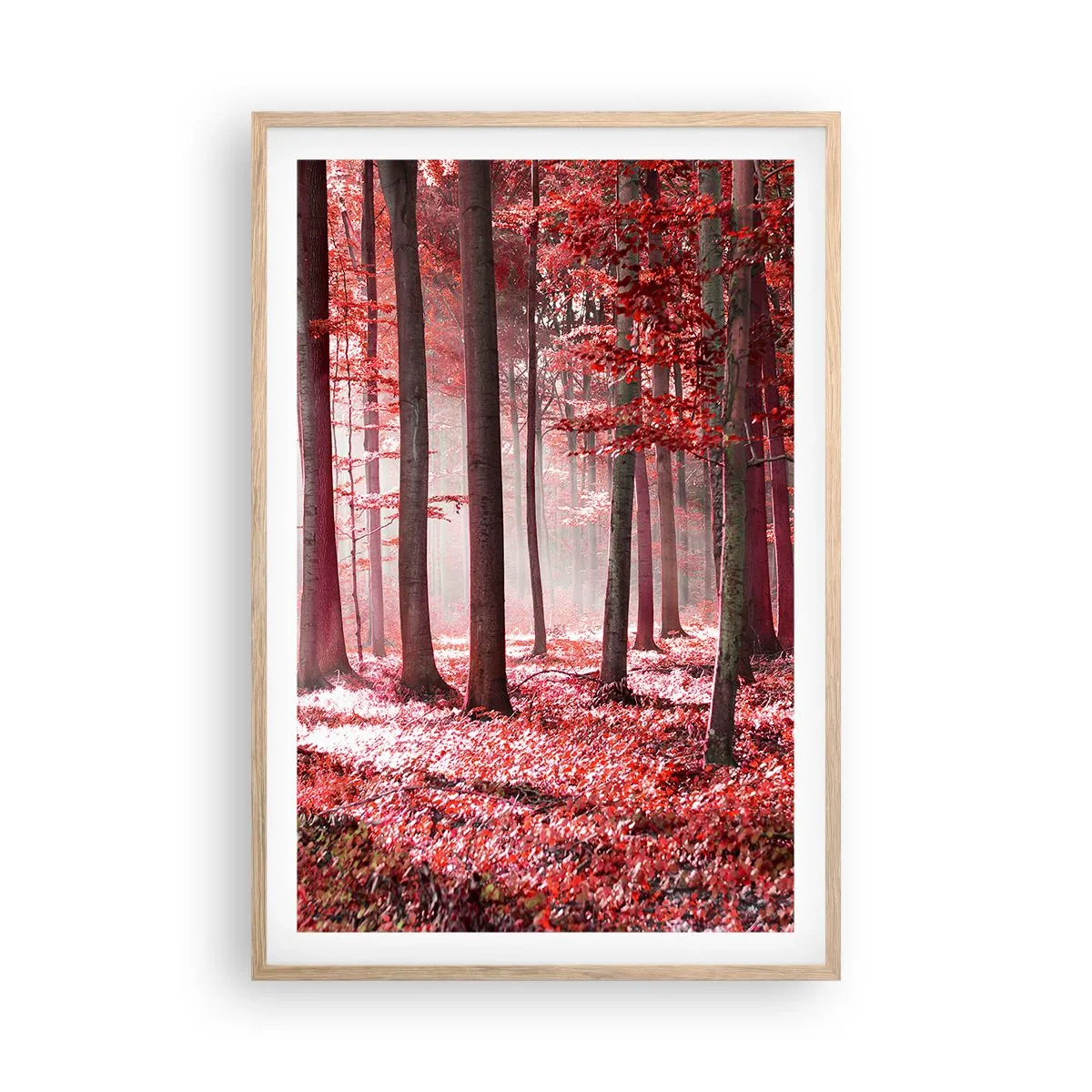 Een poster in een licht eiken lijst - Rood is net zo mooi - 61x91 cm