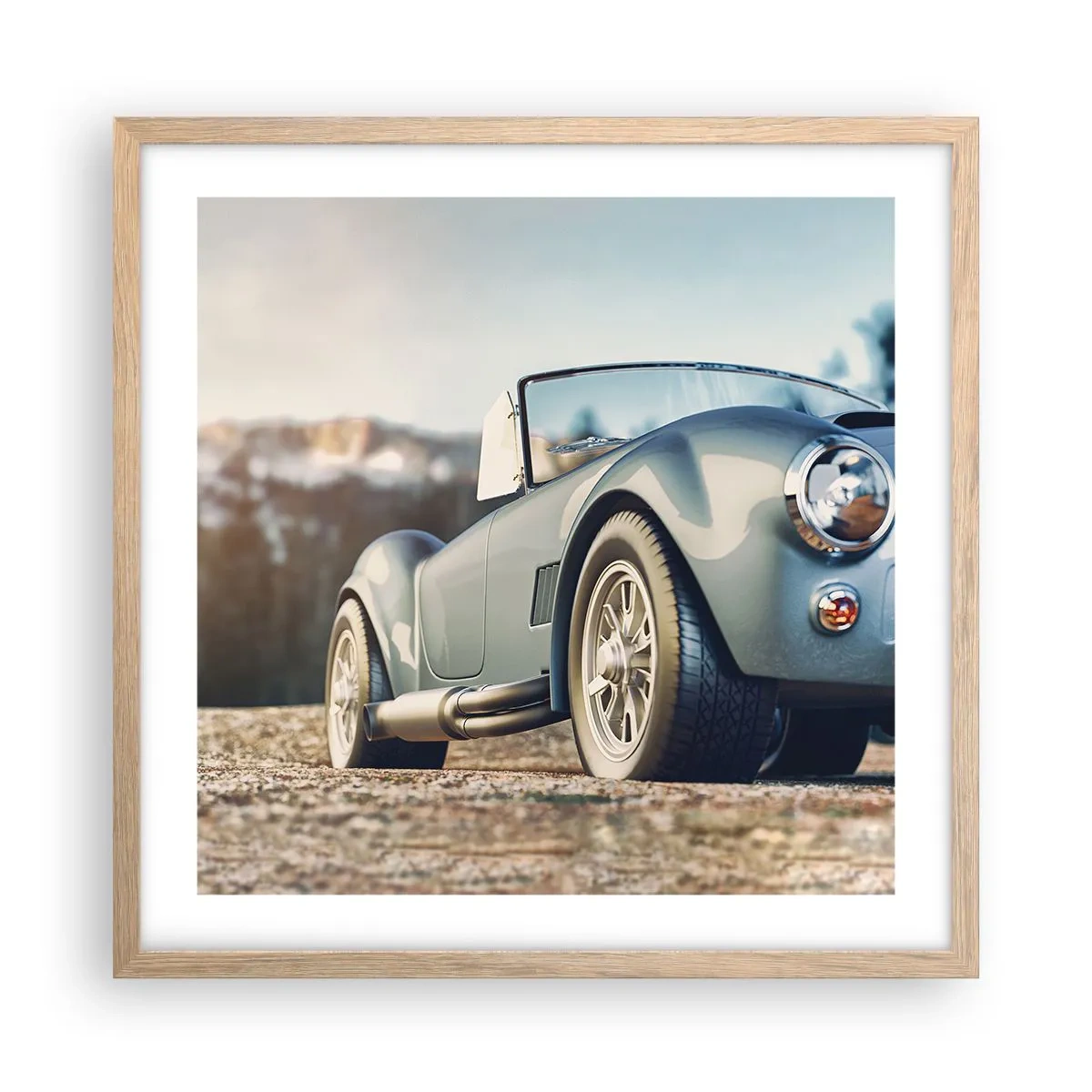 Een poster in een licht eiken lijst - Omdat stijl ertoe doet - 50x50 cm