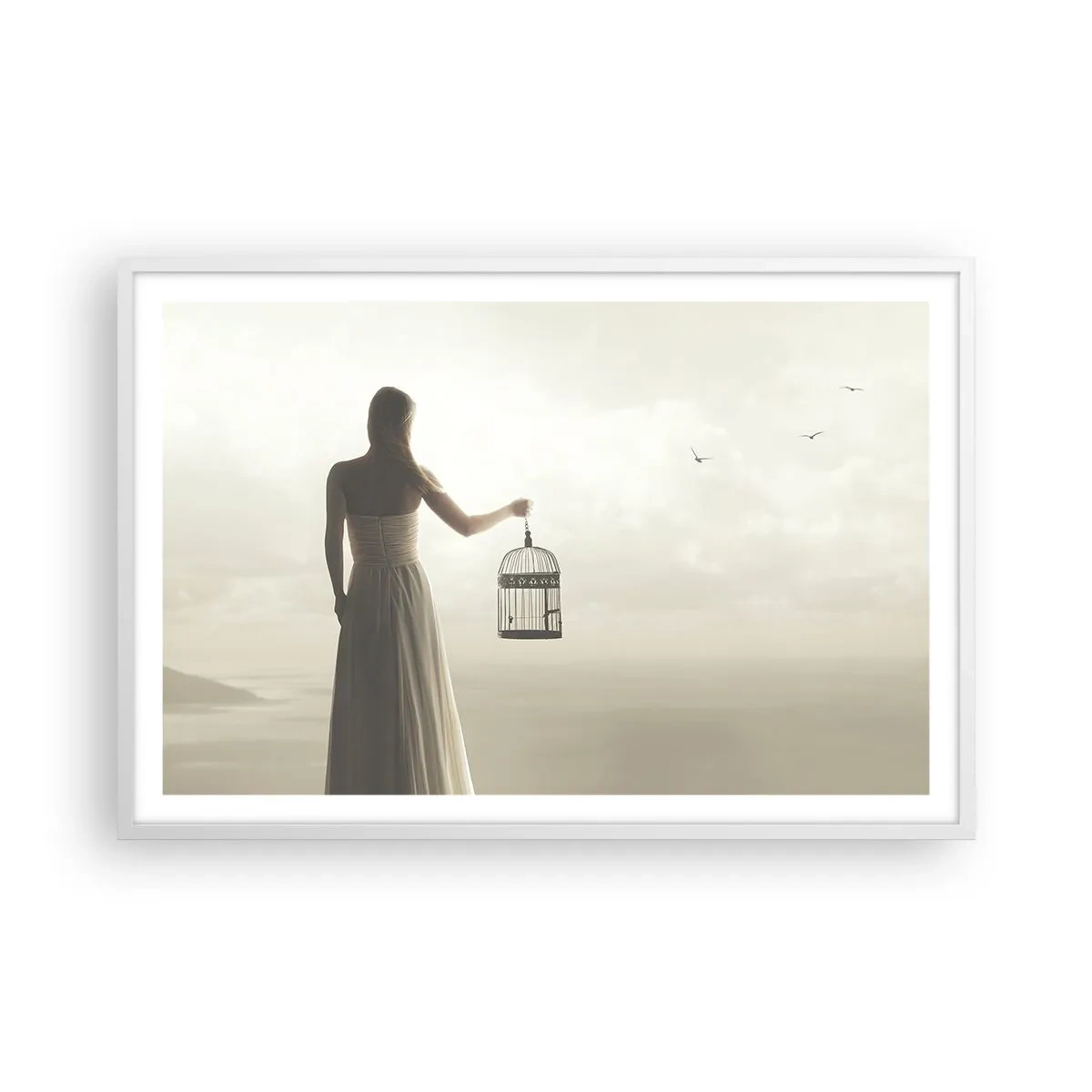 Poster in een witte lijst - Wees vrij - 91x61 cm