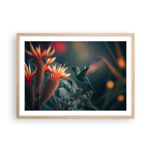 Een poster in een licht eiken lijst - een werkelijk kleurrijk leven - 70x50 cm