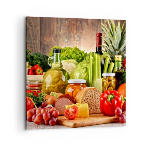 Schilderen op canvas - Gerookt, gebakken en gemarineerd - 50x50 cm