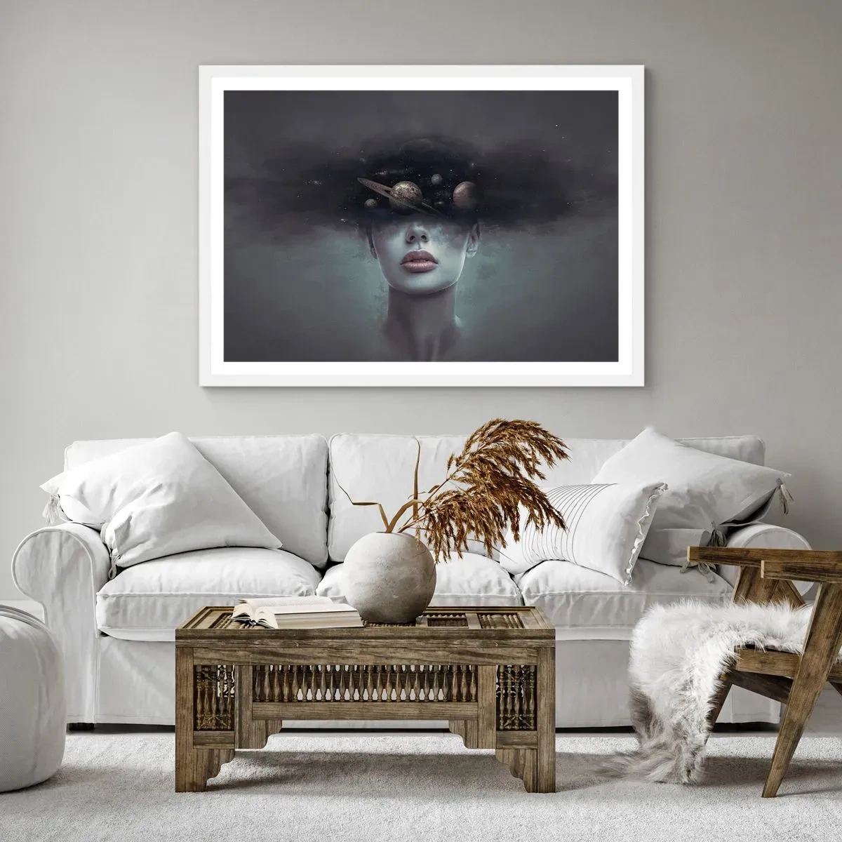 Poster in een witte lijst - En de planeten worden gek... - 40x30 cm