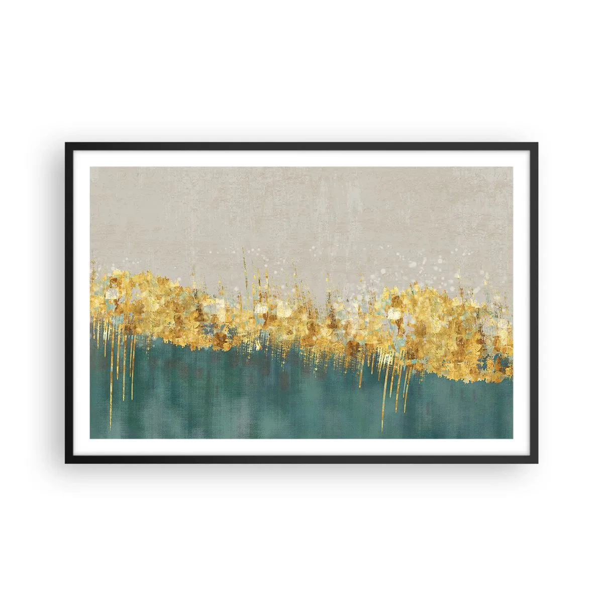 Poster in een zwarte lijst - De gouden rand - 91x61 cm