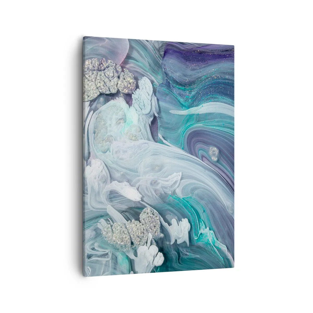 Schilderen op canvas - Stromingen van hemelsblauw - 50x70 cm