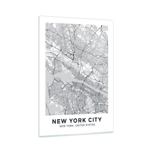 Schilderen op glas - De anatomie van een metropool - 80x120 cm