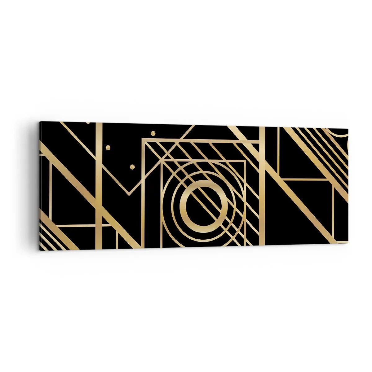 Schilderen op canvas - Gouden geometrie - 140x50 cm