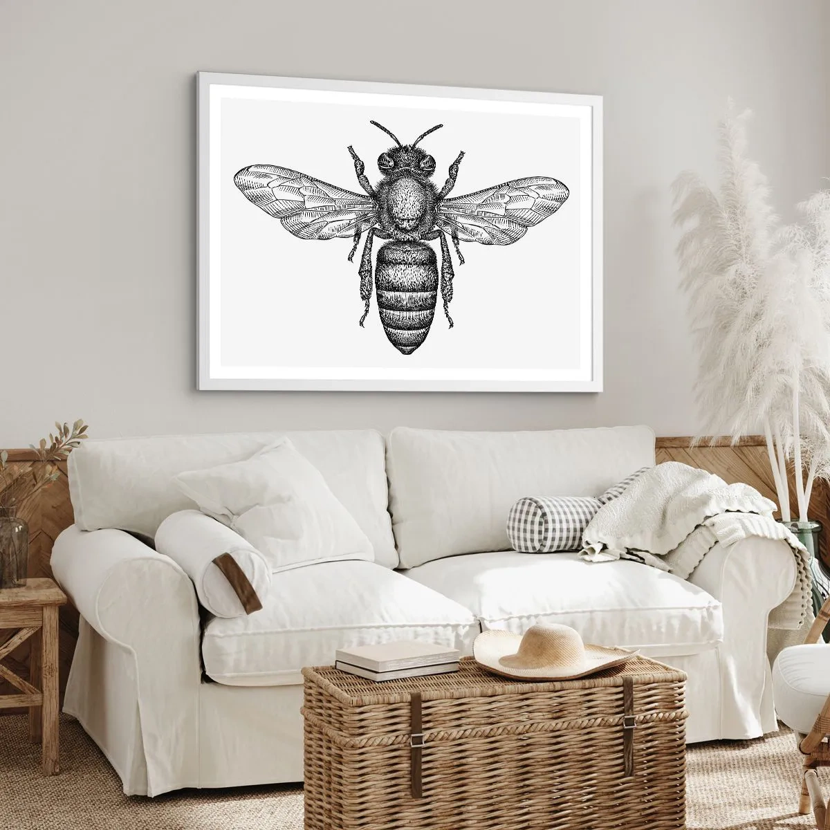 Poster in een witte lijst - Insectenportret - 70x50 cm