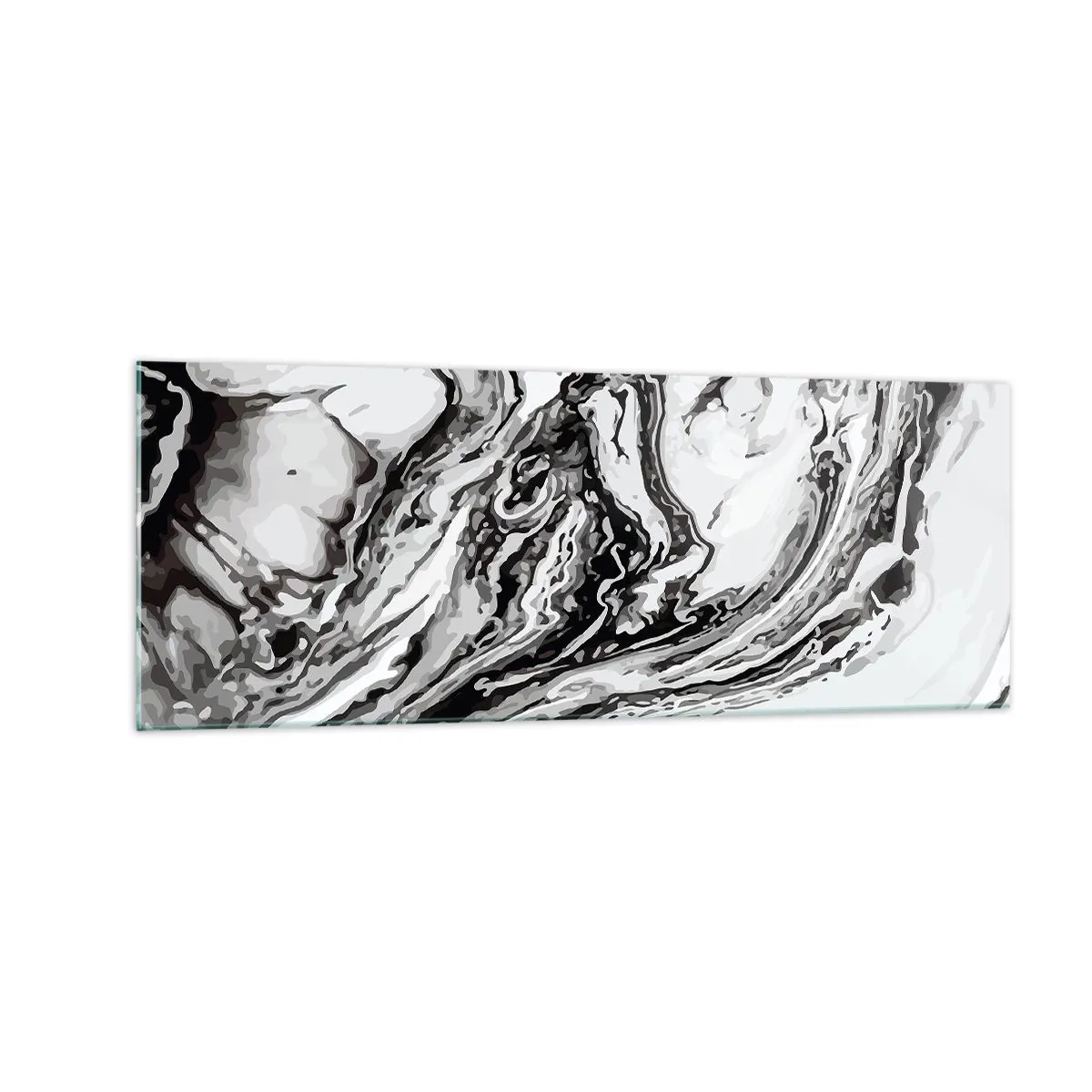 Schilderen op glas - In het begin was er chaos - 140x50 cm