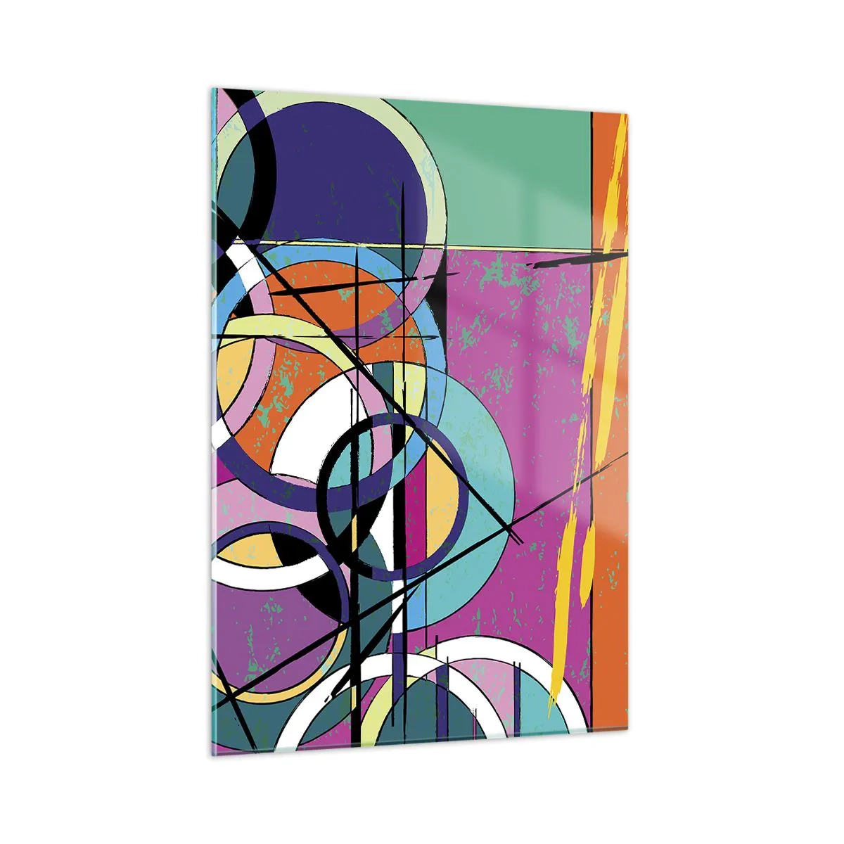 Schilderen op glas - Wiel voor wiel - 50x70 cm