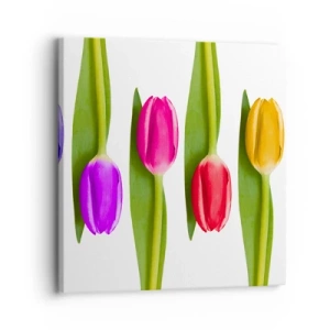 Schilderen op canvas - Regenboog compositie - 30x30 cm