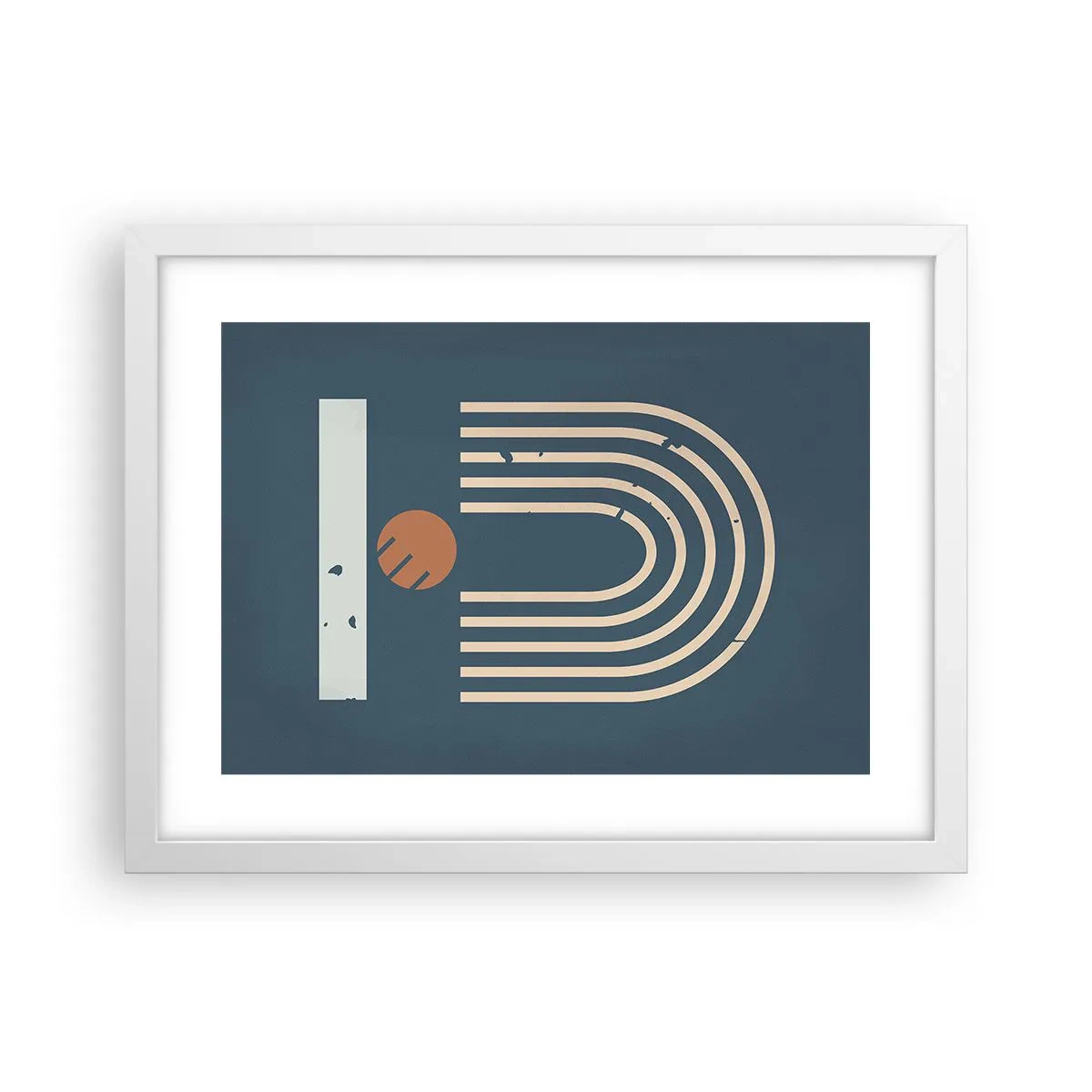 Poster in een witte lijst - Geometrie op de granaatappel - 40x30 cm