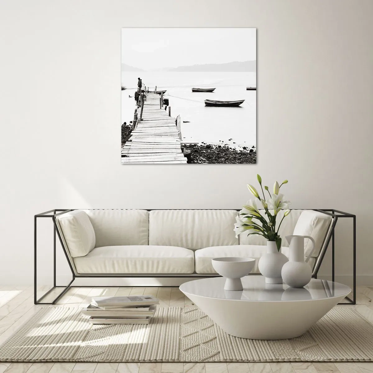 Schilderen op glas - Stil en schoon boven het water - 40x40 cm