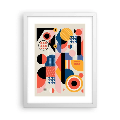 Poster in een witte lijst - Compositie: speel rond - 30x40 cm