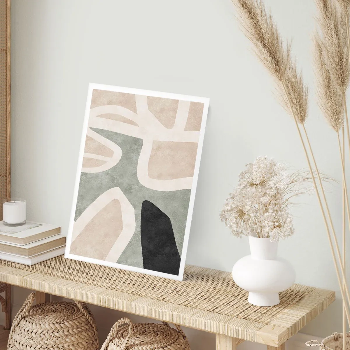 Poster - Compositie met een zwart motief - 40x50 cm