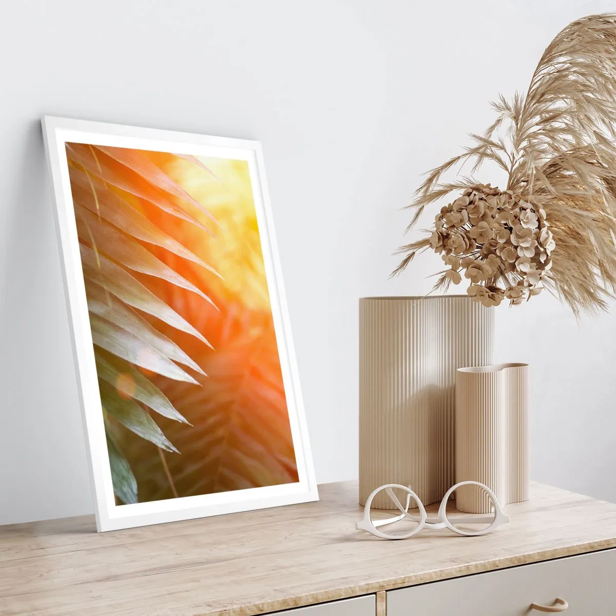 Poster in een witte lijst - Ochtend in de jungle - 61x91 cm