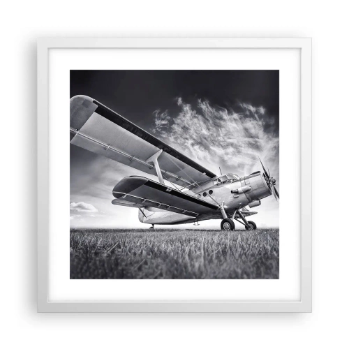 Poster in een witte lijst - De gevleugelde zwerver - 40x40 cm