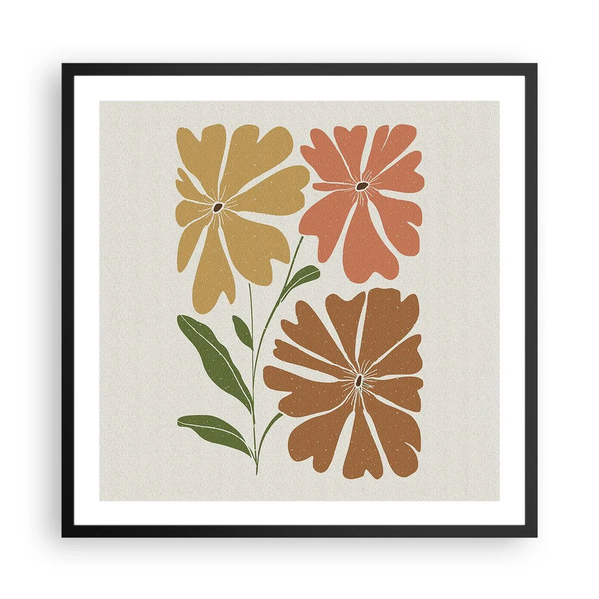 Poster in een zwarte lijst - Natuur en geometrie - 60x60 cm