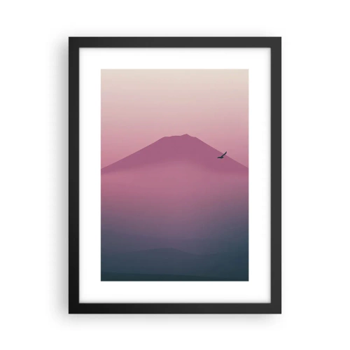 Poster in een zwarte lijst - Wandelaars boven de wolken - 30x40 cm