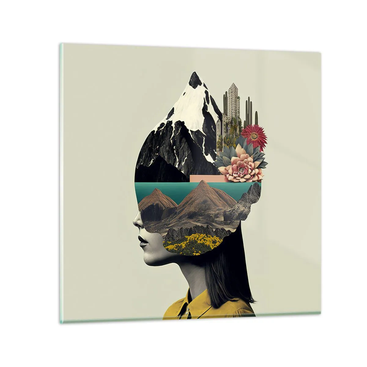 Schilderen op glas - Vrouw – altijd een mysterie - 60x60 cm