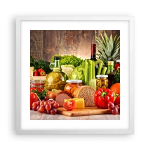 Poster in een witte lijst - Gerookt, gebakken en gemarineerd - 40x40 cm