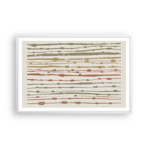 Poster in een witte lijst - Muzieknotatie van kleuren - 91x61 cm