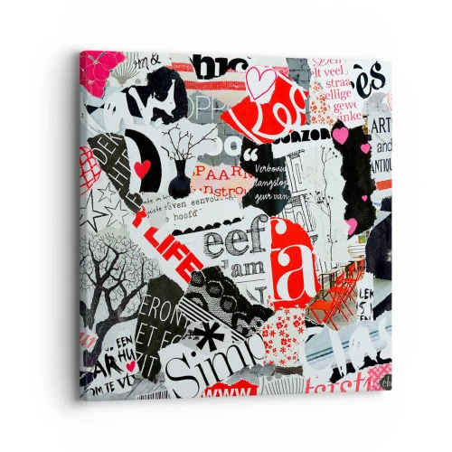 Schilderen op canvas - Hipster-collage - 30x30 cm