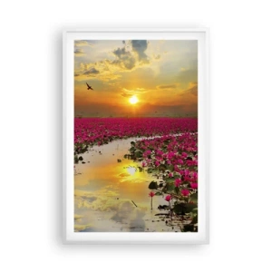 Poster in een witte lijst - Het geheime leven van het meer - 61x91 cm