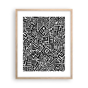Een poster in een licht eiken lijst - Pre-Columbiaanse compositie - 40x50 cm