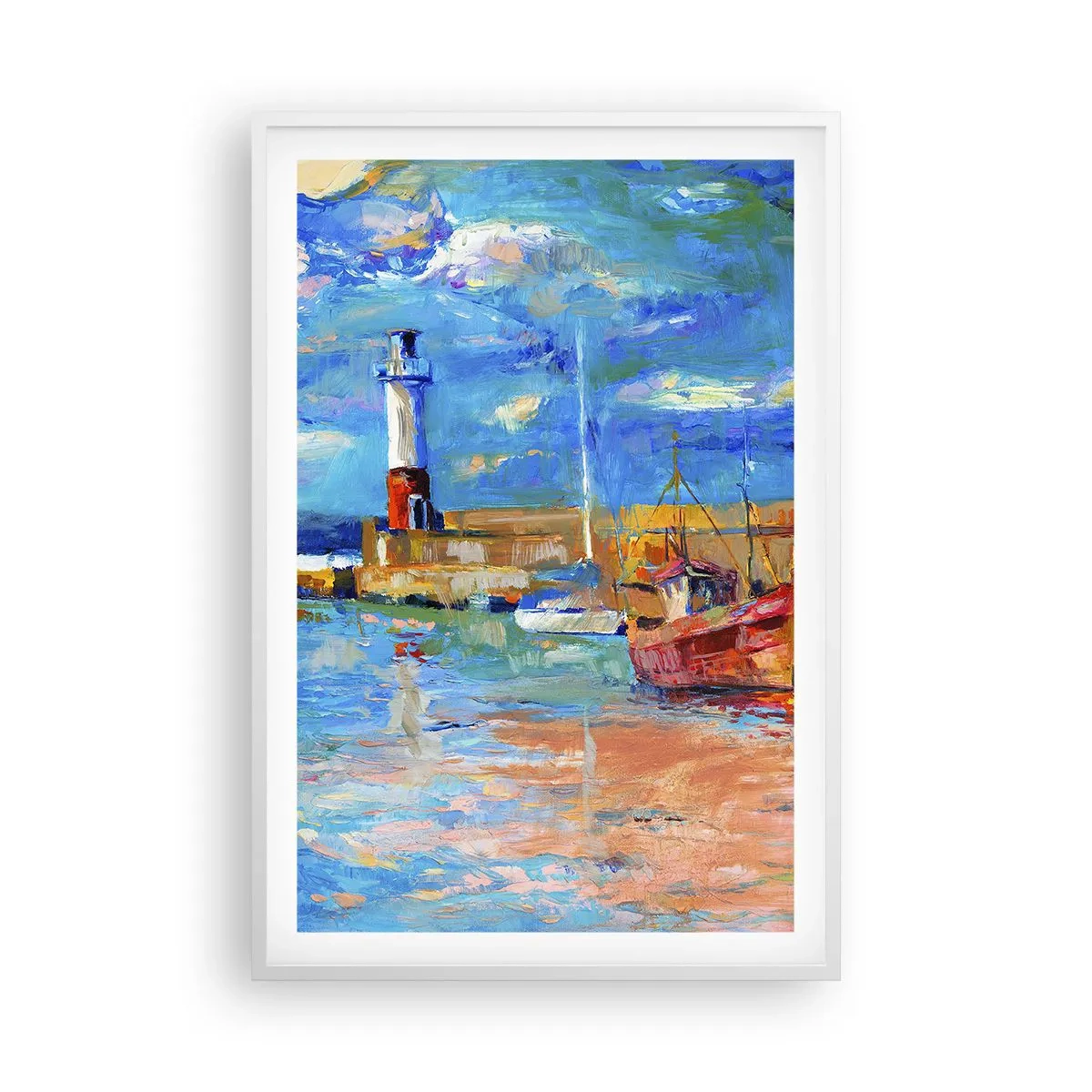 Poster in een witte lijst - Een middag in de regenboogbaai - 61x91 cm