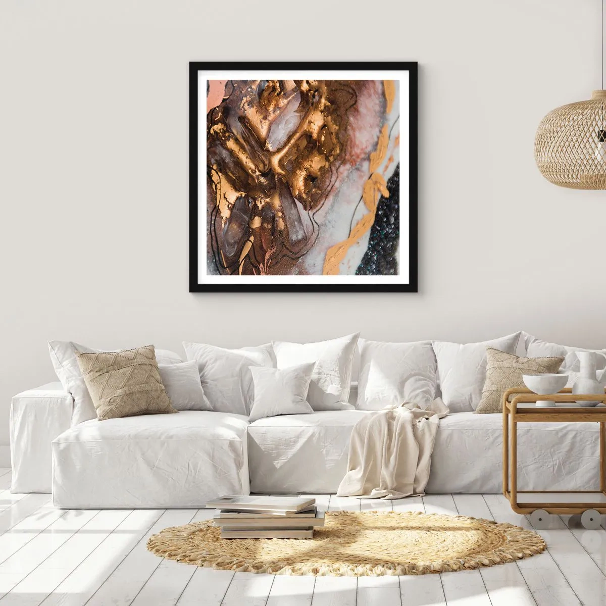 Poster in een zwarte lijst - Het element aarde - 30x30 cm