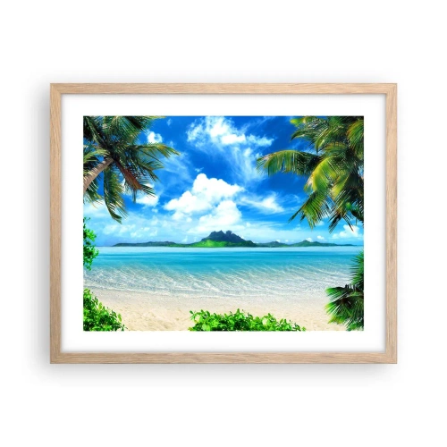 Een poster in een licht eiken lijst - Het azuur van de tropen - 50x40 cm