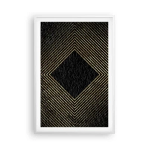 Poster in een witte lijst - Geometrie in glamoureuze stijl - 61x91 cm