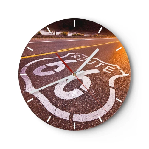 Wandklok - Klok - De beroemde weg 66 - 40x40 cm