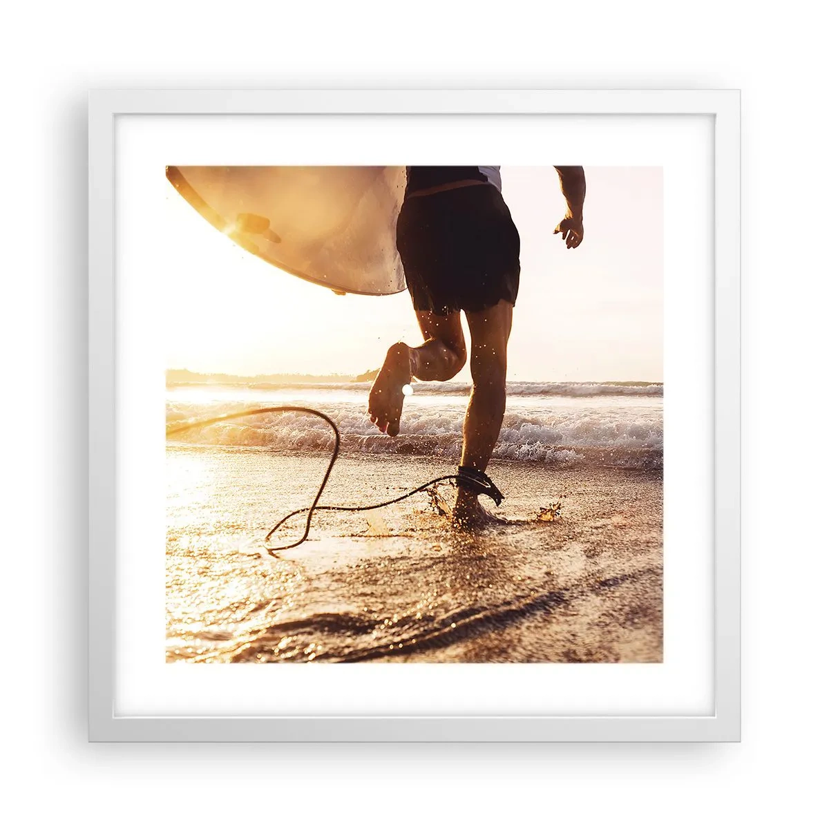 Poster in een witte lijst - Om de golf te ontmoeten - 40x40 cm