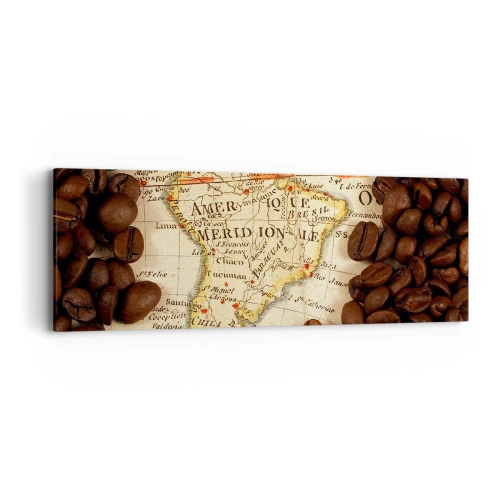 Schilderen op canvas - Waar komt de beste koffie vandaan? - 90x30 cm