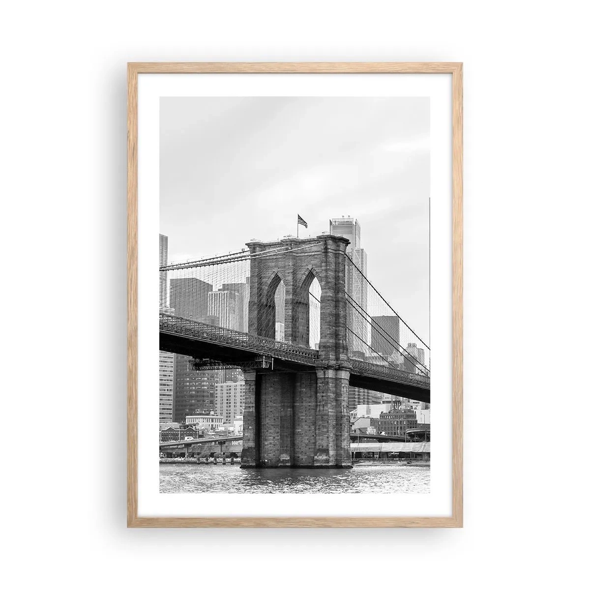 Een poster in een licht eiken lijst - New Yorkse sfeer - 50x70 cm