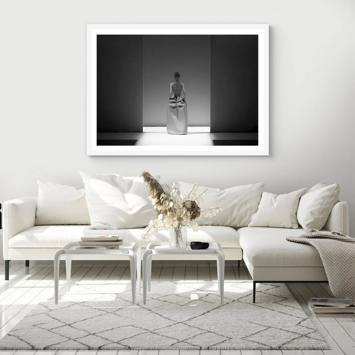 Poster in een witte lijst - Verfijnde eenvoud - 91x61 cm