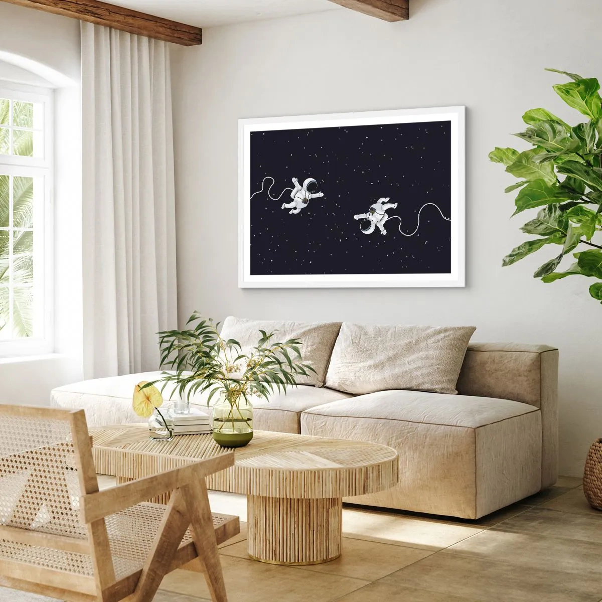 Poster in een witte lijst - Kosmische dans - 40x30 cm
