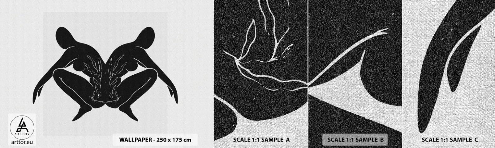 Fotobehang Monster Premium Canvas - Een gemeenschappelijke ziel - Mensen, Minimalistisch, Tweelingen - 100x30 cm