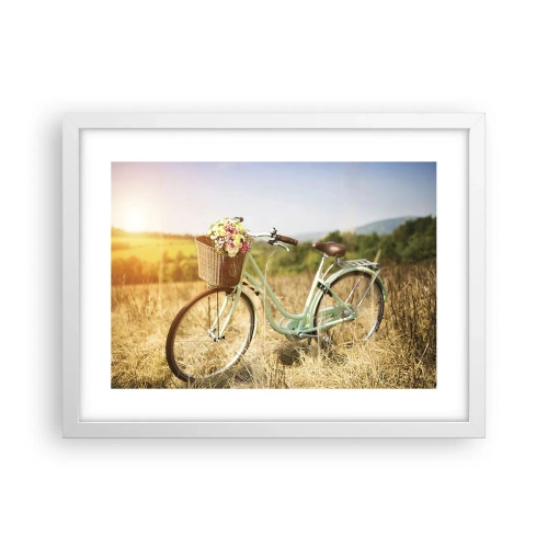 Poster in een witte lijst - Ik blijf hier nog even - 40x30 cm