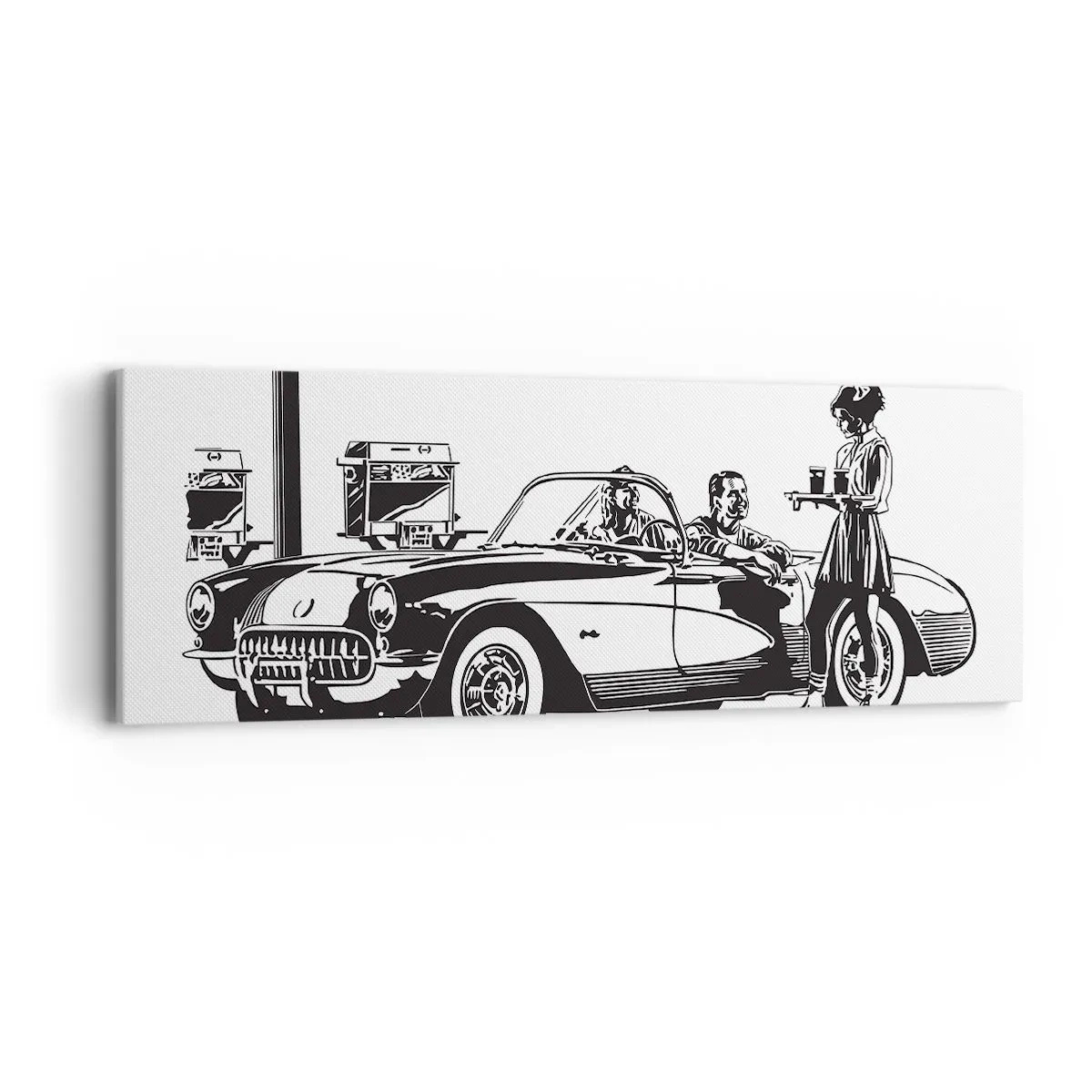 Schilderen op canvas - 60e - zorgeloos Amerika - 90x30 cm