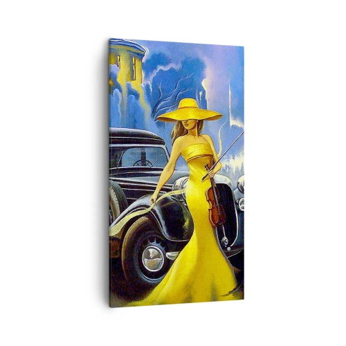 Schilderen op canvas - Nocturne voor viool en liefde - 45x80 cm