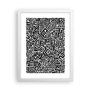 Poster in een witte lijst - Pre-Columbiaanse compositie - 30x40 cm