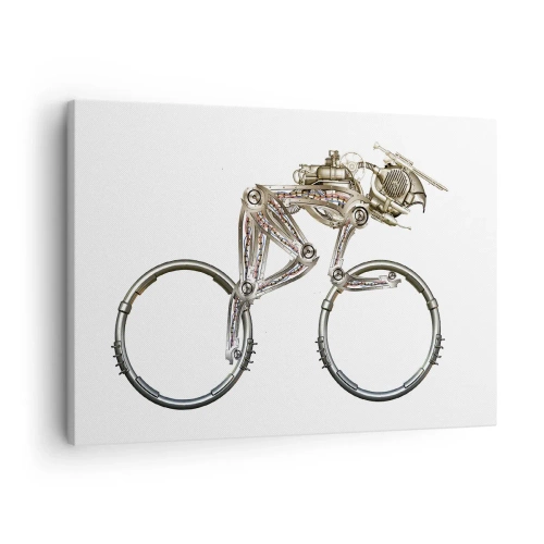 Schilderen op canvas - Een mechanische fiets met een futuristisch design - 70x50cm - Een prachtige machine - Moderne wanddecoratie voor woonkamer en slaapkamer ARTTOR