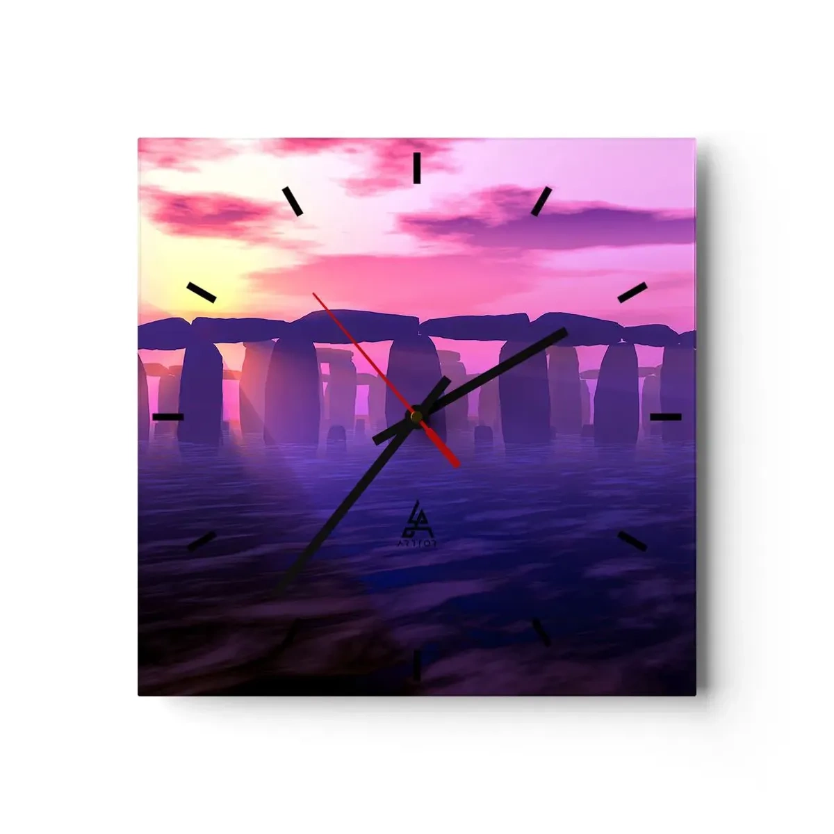 Wandklok - Klok - Mysterie bij zonsopgang in de mist - 30x30 cm