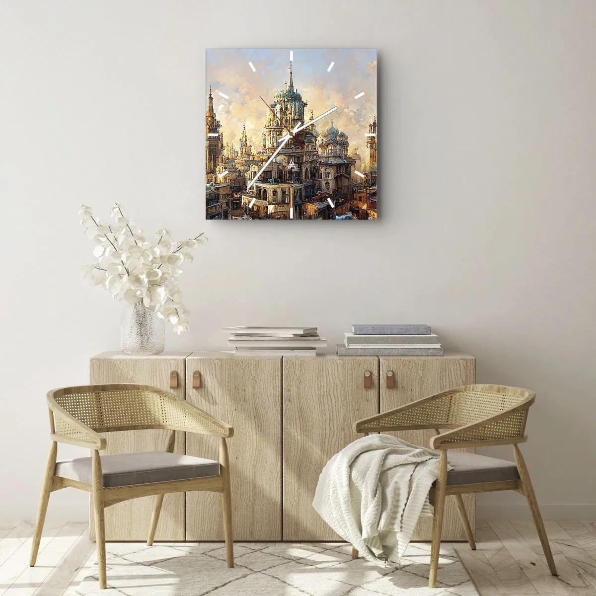 Wandklok - Klok - Stad der steden - 30x30 cm